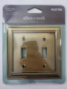 Allen & Roth Double Toggle Wall Plate Antique Brass Finish Light Switch - Picture 1 of 2