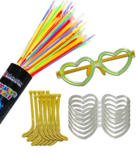 50 PZ.MONTATURE OCCHIALI CUORE + 100 BRACCIALETTI BRACCIALI LUMINOSI STARLIGHT - Bild 1 von 1