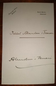 John Campbell Hamilton-Gordon, Earl of Aberdeen Inscribed Haddo House Card