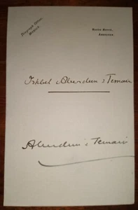 Tarjeta de casa Haddo con inscripción de John Campbell Hamilton-Gordon, conde de Aberdeen - Imagen 1 de 2