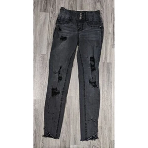 Nobo No Boundaries Junior Größe 1 High Rise Sculpt Skinny Distressed schwarze Jeans - Bild 1 von 11