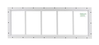 Shed Transom Window 10 x 35 White Flush Mount Tempered Glass, Singel Pane - Image 1 of 3