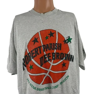 Vintage Dee Brown Robert Parish T Shirt Mens Size 2XL Reebok Basketball Camp 90s - Picture 1 of 7