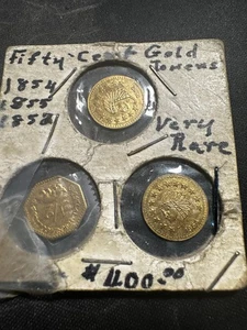 Group of California 1/2 Dollars-1852, 1854 & 1855 Gold Lot# 1024 - Picture 1 of 11