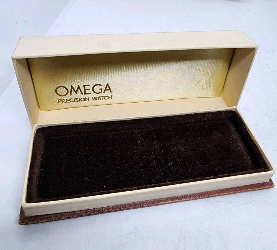 Vintage 1940s OMEGA PRECISION WATCH BOX only No watch Brown Velvet Inside Swiss - Image 1 of 4