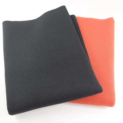 Waffeljersey Clarissa 2x  RESTSTÜCKE  Baumwolle schwarz / orange je 50 x 150 - Bild 1 von 3