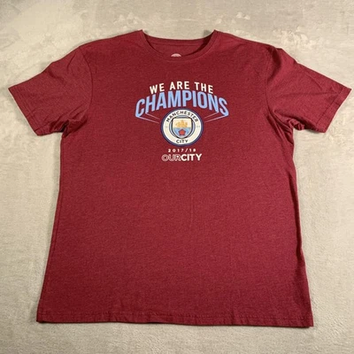 Manchester City Shirt Mens 2XL Champions 2018 EPL Soccer Our City Fanatics Tee - Image 1 of 4