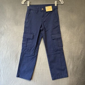 Thereabouts Cargo Pants Boys 7 Blue Straight Fit Safari Adjustable Waist Canvas - Picture 1 of 11
