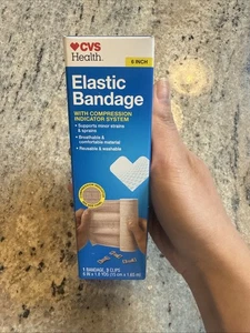 Health Elastic Bandage 6 inch with Compression Indicator System + Clips  - Picture 1 of 6