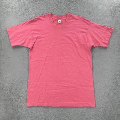 Vtg Fruit Of The Loom Adult XL Solid Pink Single Stitch Shirt Made In USA 90s - Изображение 1 из 4