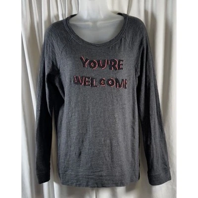 Ann Taylor LOFT Graphic Print Sweatshirt, Gray, Black & Pink, Sz: M, 73-61 - Image 1 of 4