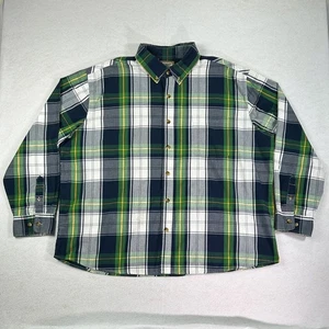 CE Schmidt Workwear Men's Shirt 3XL Plaid Long Sleeve Button Up Green Blue White - Picture 1 of 13