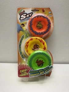 NEW Sky Bouncers by Maui Toys Flying Disc Green Yellow Orange Sealed. 3 Pack - Picture 1 of 6