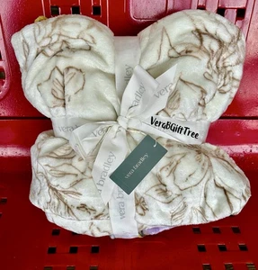 Vera Bradley Cozy PLUSH Throw Blanket WING NEUTRAL BUTTERFLIES Cream NWT SEALED - Picture 1 of 6