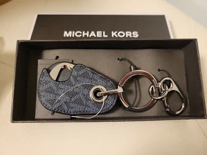 MICHAEL KORS MEN’S HARRISON SIGNATURE BLUE BOTTLE OPENER KEY FOB MSRP $68 - Picture 1 of 7