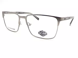 Harley Davidson Glasses Matte Silver Dark Blue 55mm Men's Eyeglasses HD0976 011 - Picture 1 of 4