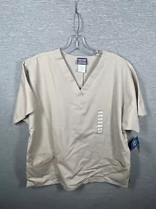 NEW Cherokee Womens Authentic Workwear Scrub Top Beige Size Large - Picture 1 of 10