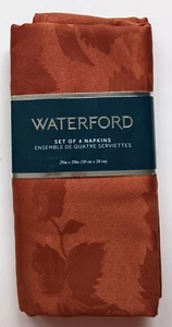 4 Waterford Napkins 20 x 20 Fall Leaf Rust Burnt Sienna Copper Orange Thanksgivi - Picture 1 of 8