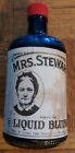 Vintage Mrs. Stewart's No Drip Liquid Bluing Embossed Glass Bottle 1969