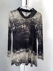 Sno Skins Womens Black  & White Turtle Neck Pullover Base Layer Shirt Top Size M