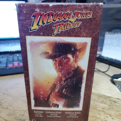 Indiana Jones Trilogy VHS 3-Tape Collectors Edition Original BOX SET 1989  - Image 1 of 4