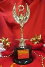 VICTORY WINNER Metal Figure Trophy Award, w/Brass Plate-F Black Base FastShip #1