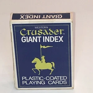 Rare Vintage Playing Cards Western Crusader Giant Index Plastic NEW SEALED NOS - Picture 1 of 7