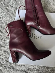 Stiefeletten Damen Stiefel Christian Dior Gr. 38,5 Bordo Farbe - Bild 1 von 12