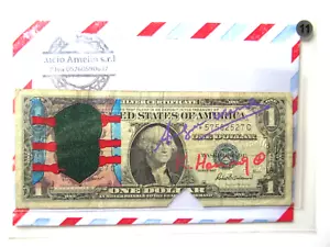 1$ VON ANDY WARHOL UND KEITH HARING ORIGINAL BEARBEITET + SIGNIERT, USPS-ST 1987 - Bild 1 von 5