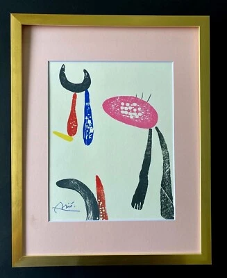 JOAN MIRO +1971 BEAUTIFUL SIGNED PRINT MATTED 11 X 14 + BUY IT NOW!!= - image 1 of 3