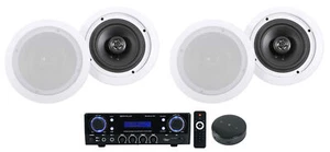 Rockville BLUAMP 100 Home Stereo Amplifier+4 6.5" Ceiling Speakers+Wifi Receiver - Picture 1 of 12