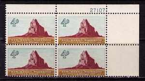 US USA Sc# 1191 MNH FVF PLATE # BLOCK New Mexico Butte Desert - Picture 1 of 1