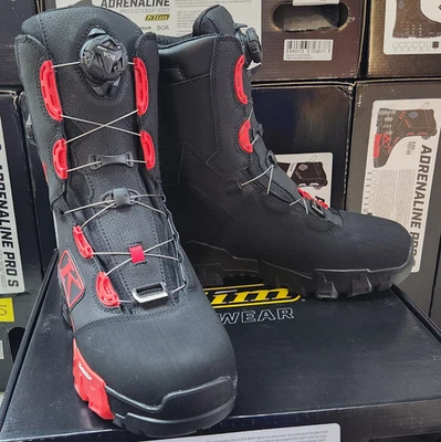 BOTAS DE MOTO DE NIEVE KLIM "ADRENALINE PRO S GTX" DUAL BOA NEGRAS/ROJAS PARA HOMBRE EE. UU. 11 Foto 1 de 4