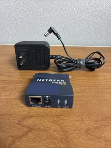 NETGEAR PS101 PRINT SERVER PARREL PORT INTERFACE WITH OEM POWER CORD AC ADAPTER - Picture 1 of 6
