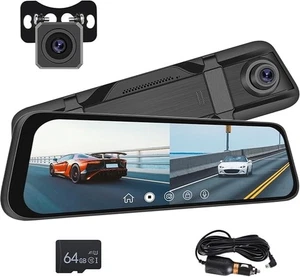 Dashcam Rückspiegel Kamera 9,66 Zoll IPS LCD Touchscreen Smart Rückspiegel - Picture 1 of 7