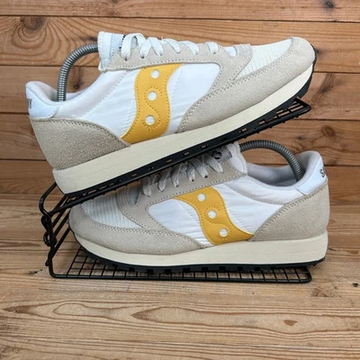 Saucony Trainers Womens Size UK 8 Jazz Original Vintage White Yellow Shoes - Image 1 of 4