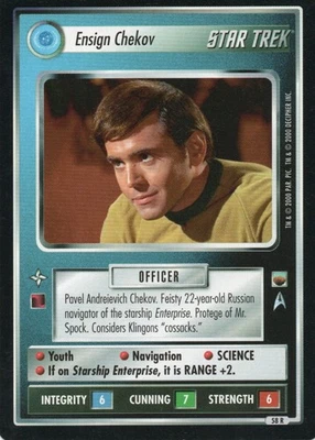 Star Trek The Trouble With Tribbles Ensign Chekov CCG BB Card Never Played - Image 1 of 2