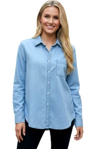 Vintage 90’s Express Jeans Denim Damen Large Button Up Shirt Oversized Y2K - Bild 1 von 11