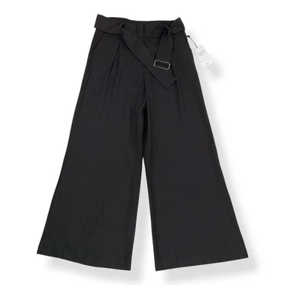 House of Harlow Pants Women 8 (30x29) Black High Rise Wide Leg Linen Blend NWT - Image 1 of 4