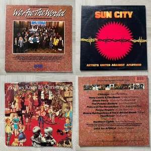 We Are The World USA For Africa Band Aid Sun City Vinyl LP Various Artists 1980s - Picture 1 of 21