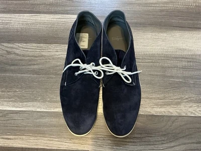 Salvatore Ferragamo Hombres Con Cordones Rico Chukka Bota 11 EEE Azul Marino Gamuza Diseñador Foto 1 de 4