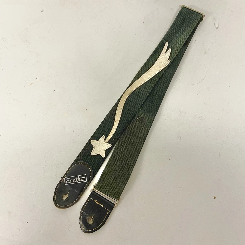 RARA CORREA DE GUITARRA VINTAGE EARTH III - ESTRELLA FUGAZ VERDE BOSQUE Foto 1 de 4