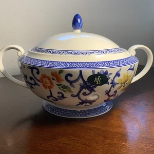 NWT Ralph Lauren MANDARIN BLUE Covered Vegetable Bowl Casserole Soup Tureen 1st - Picture 1 of 12