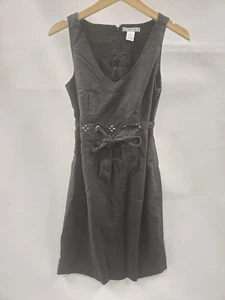 Vestido para mujer Jillian Jones 8 negro lino sin mangas cinturón cuello en V funda con tachuelas - Imagen 1 de 13