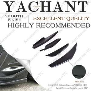 FIBER GLASS Front Bumper Canard (4pcs) Kit For 04-05 Subaru Impreza WRX 8th GDA - Foto 1 di 12