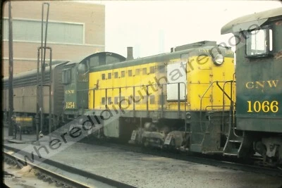 Original Slide Chicago & NorthWestern CNW 1254 ALCO S1 Proviso ILL 3-18-72 - Image 1 of 2