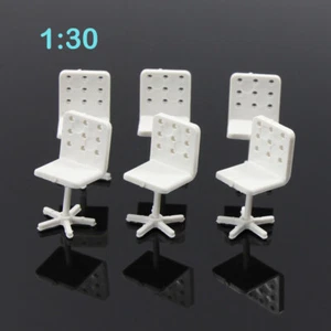 ZY14030 6pcs Modèles de Chaise Blanc Échelle G 1:30 Modèle Ferroviaire - Photo 1/3