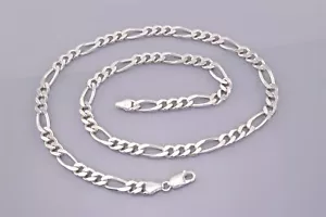 Kazuri Sterlingsilber 7 mm massiv Figaro gebundene Kette Halskette 38 g Italien 22 - Bild 1 von 5