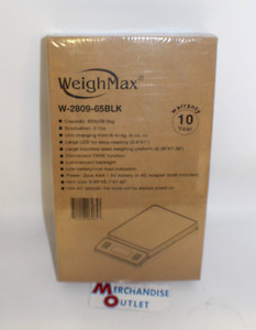 WeighMax W2809-65Blk 65 Lb x 0.1 Oz Digital Shipping Scale With Ac Adapter, Blk