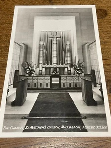 Millbrook Jersey Channel Islands Postcard RPPC Chancel St Matthews Church Photo - Picture 1 of 8